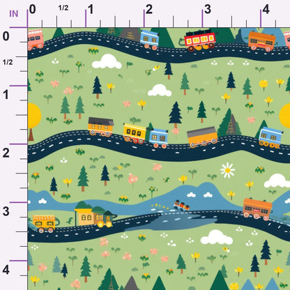 Choo Choo Village Pattern 23 Minky Fabric