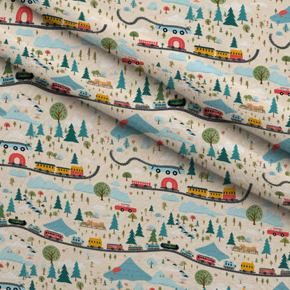 Choo Choo Village Pattern 25 Minky Fabric