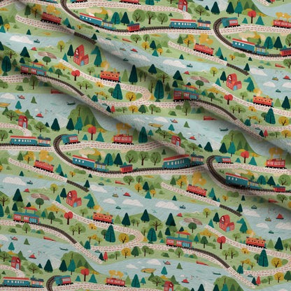 Choo Choo Village Pattern 26 Minky Fabric