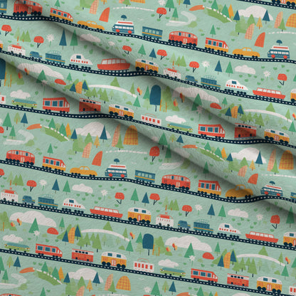 Choo Choo Village Pattern 27 Minky Fabric