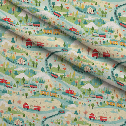 Choo Choo Village Pattern 28 Minky Fabric
