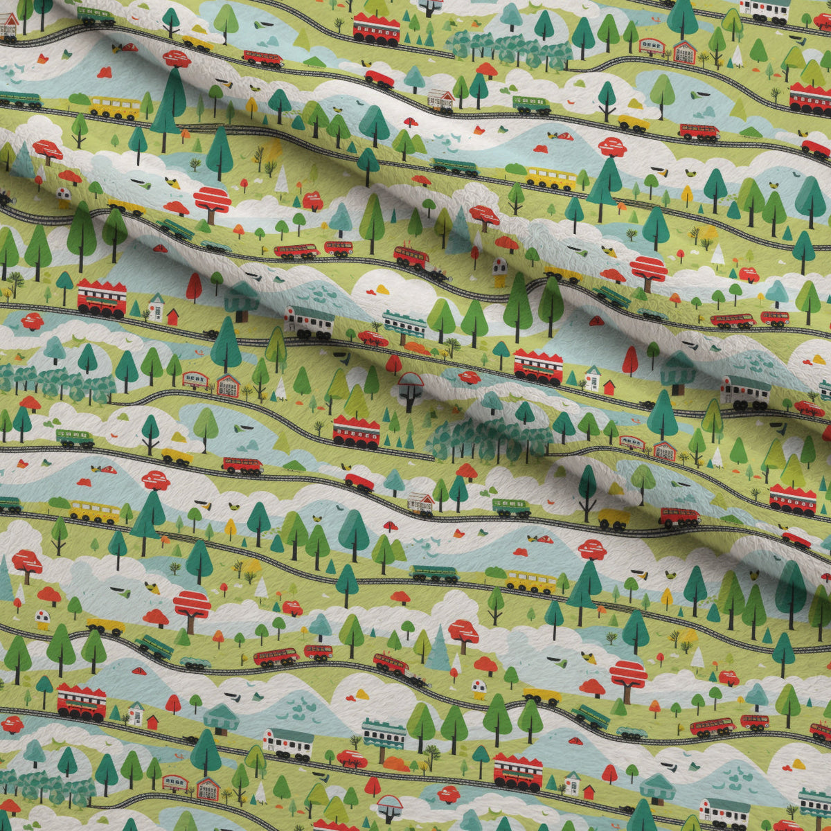 Choo Choo Village Pattern 7 Minky Fabric