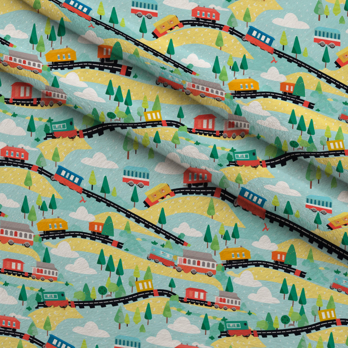 Choo Choo Village Pattern 9 Minky Fabric