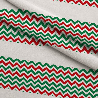 Christmas Chevron Pattern Minky Fabric