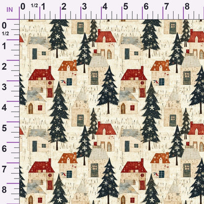 Christmas Village Minky Fabric