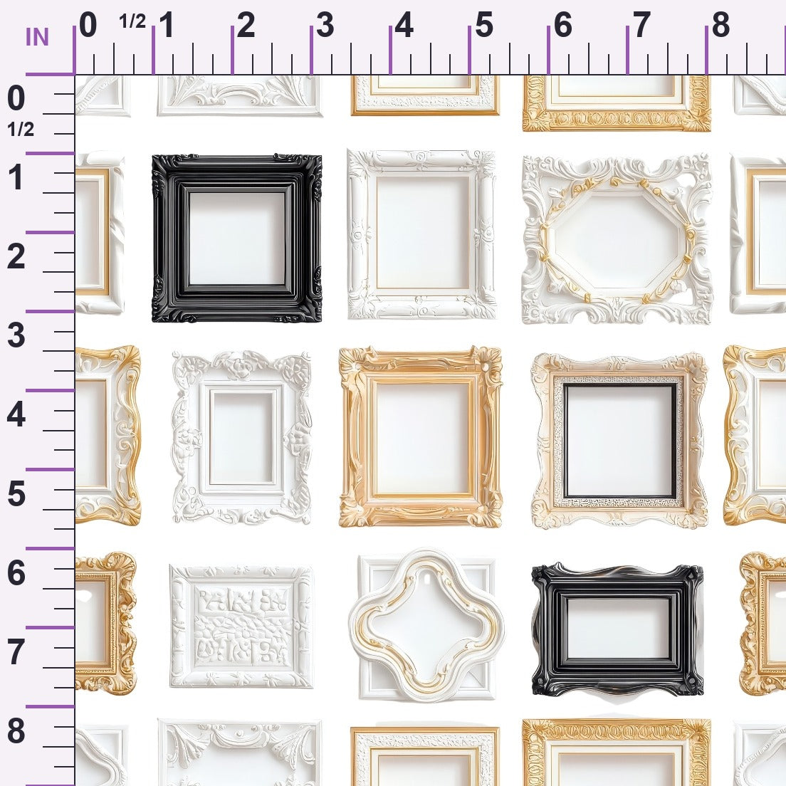 Classic Picture Frames Pattern Minky Fabric