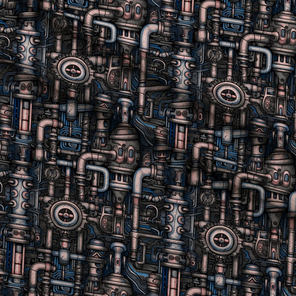 Clockwork Skies Pattern 6 Minky Fabric