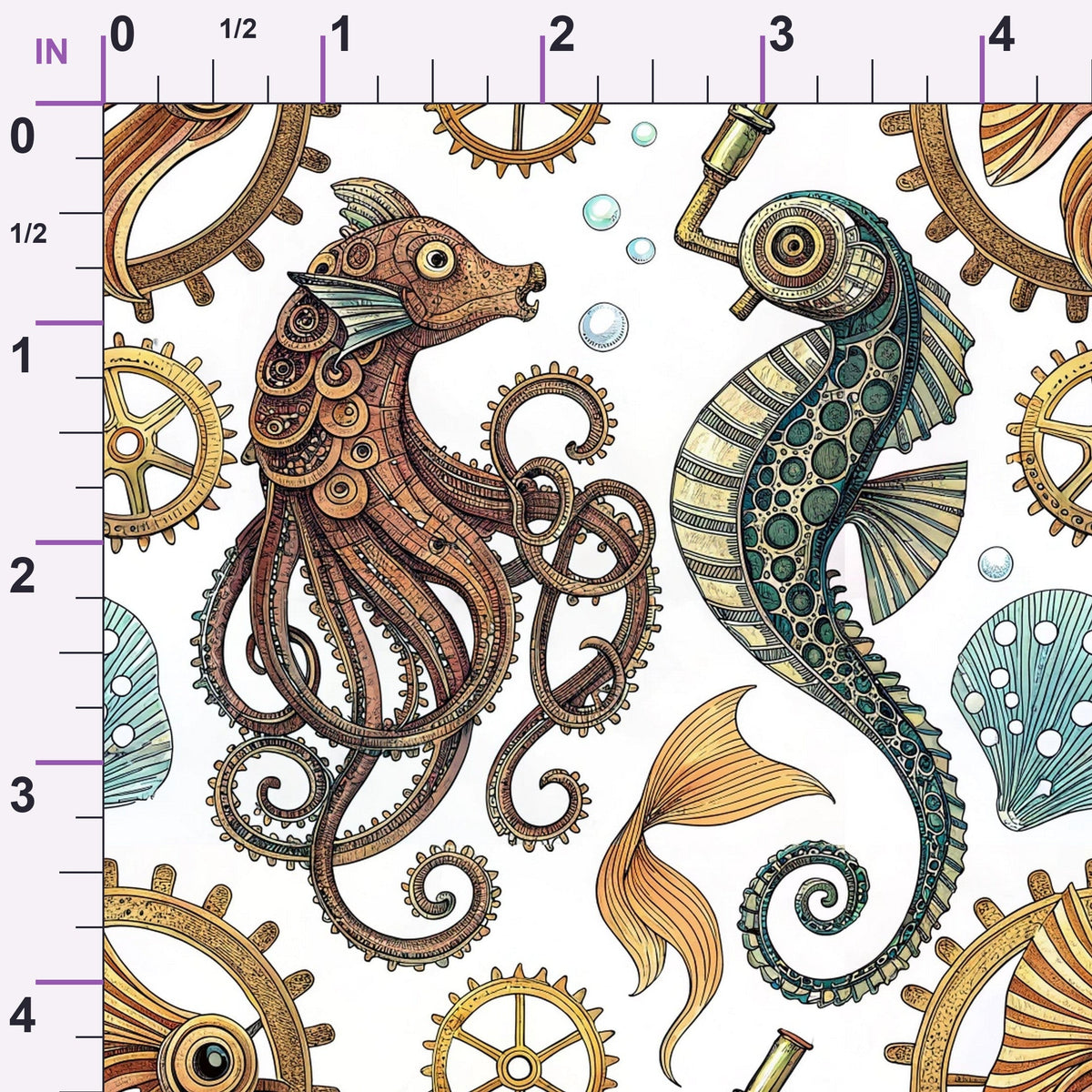 Clockwork Tides Pattern 1 Minky Fabric