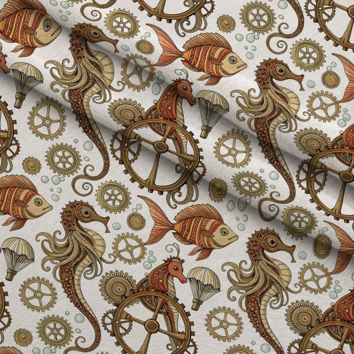 Clockwork Tides Pattern 2 Minky Fabric