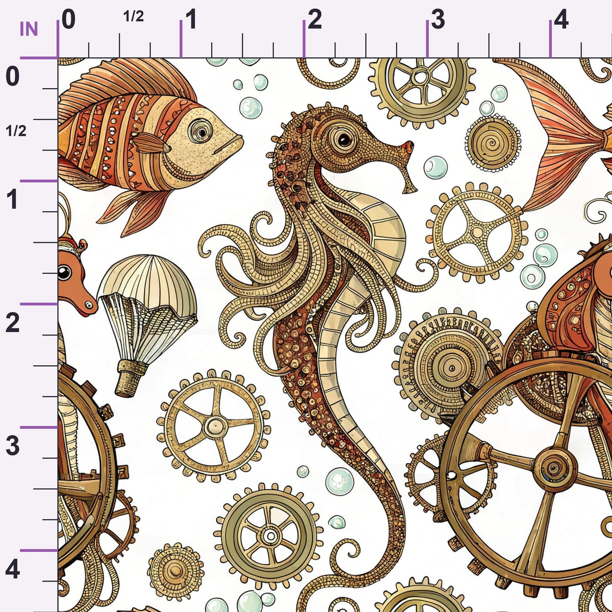 Clockwork Tides Pattern 2 Minky Fabric