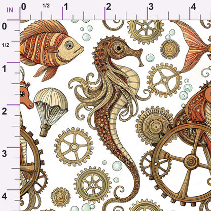 Clockwork Tides Pattern 2 Minky Fabric