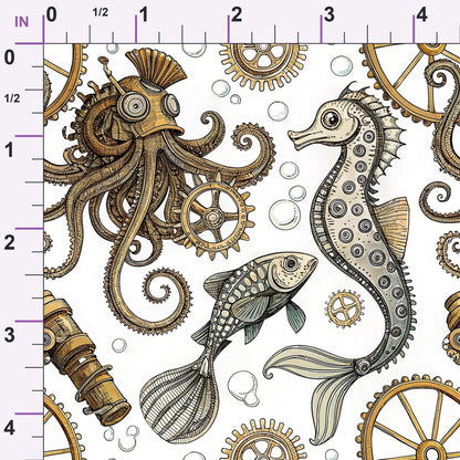 Clockwork Tides Pattern 3 Minky Fabric