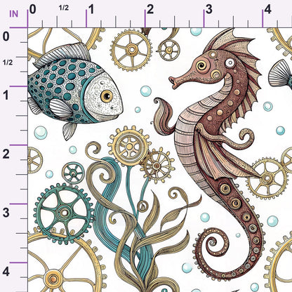 Clockwork Tides Pattern 5 Minky Fabric