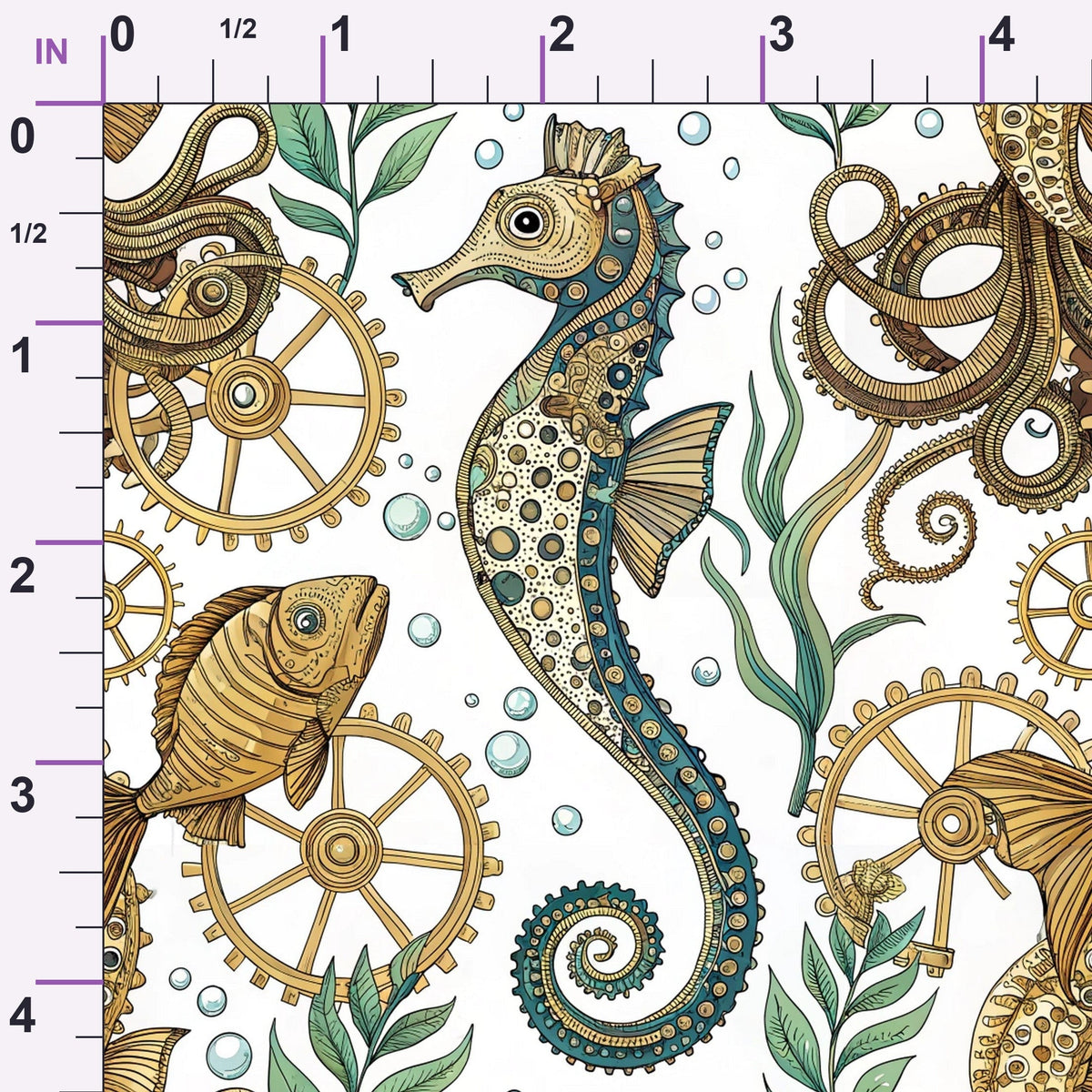 Clockwork Tides Pattern 6 Minky Fabric