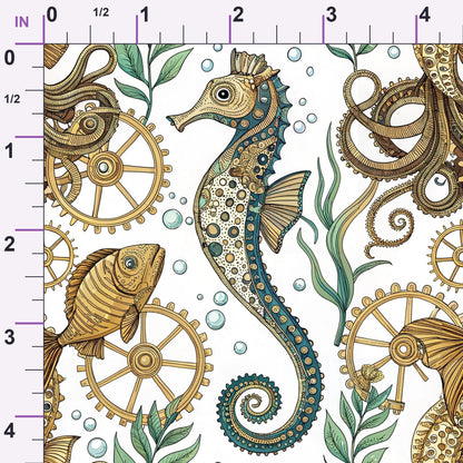 Clockwork Tides Pattern 6 Minky Fabric