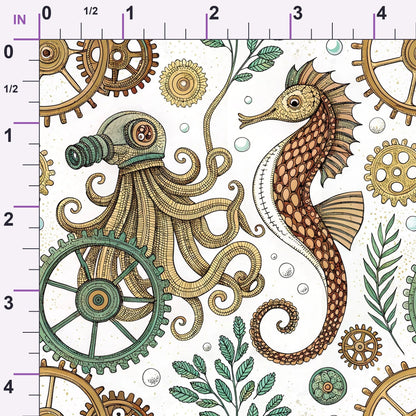 Clockwork Tides Pattern 7 Minky Fabric