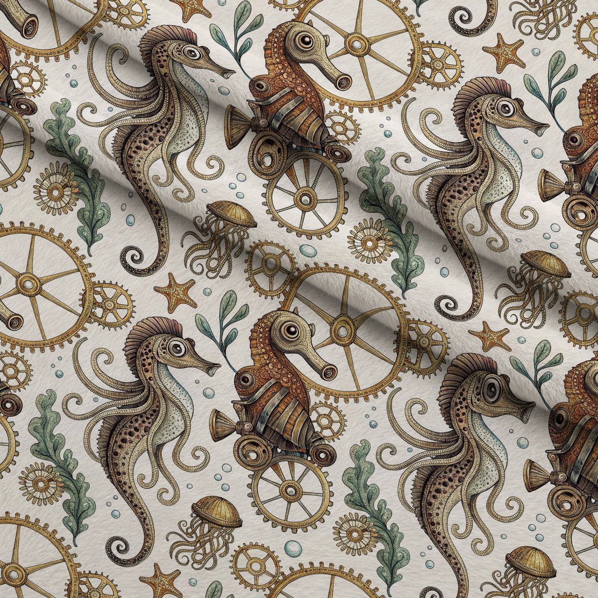 Clockwork Tides Pattern 8 Minky Fabric