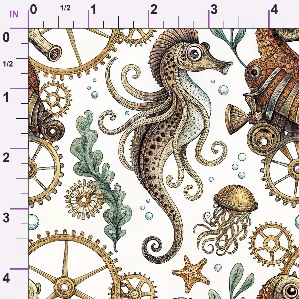 Clockwork Tides Pattern 8 Minky Fabric