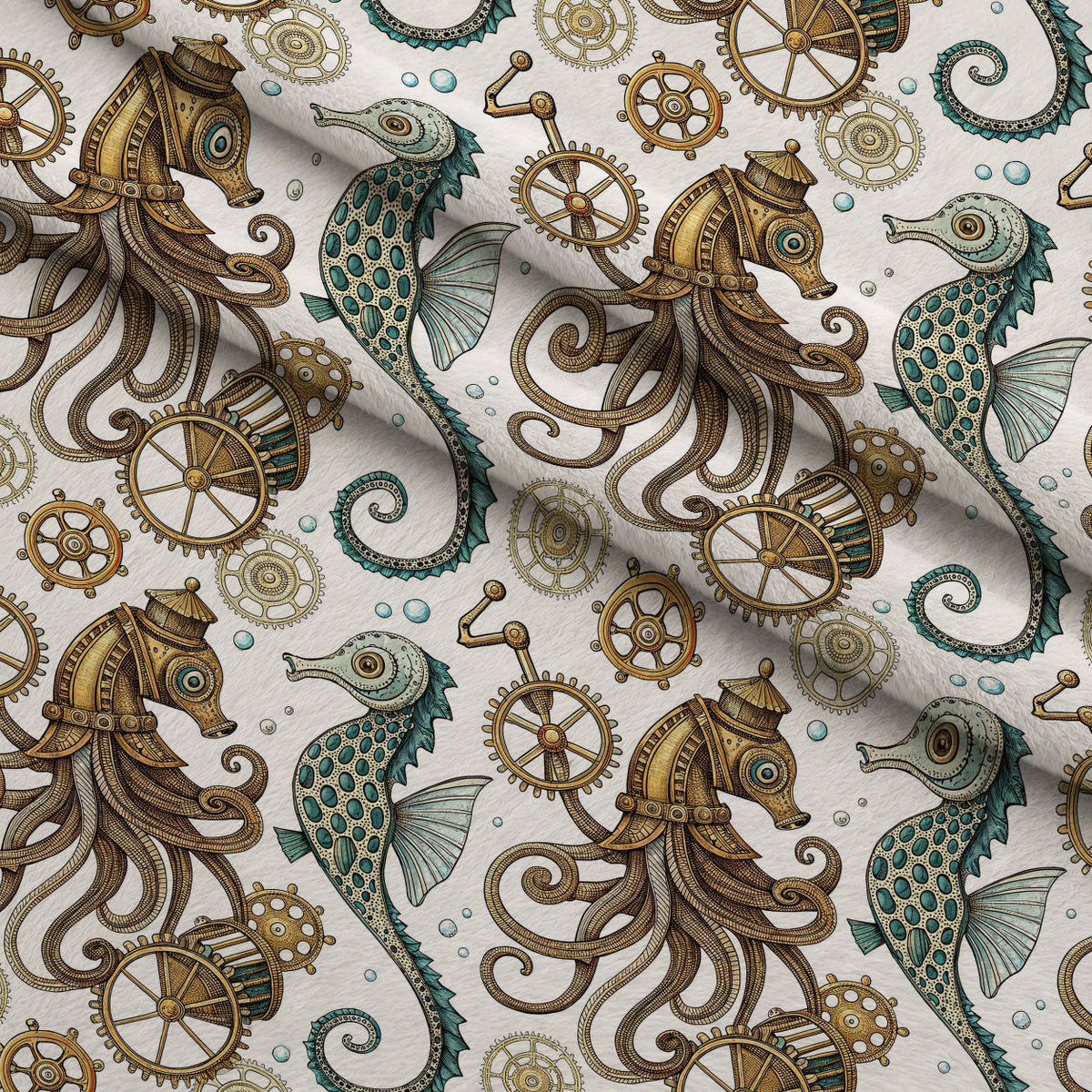 Clockwork Tides Pattern 9 Minky Fabric