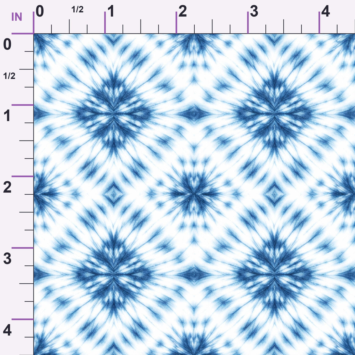 Cobalt Batik Blooms Pattern 1 Minky Fabric