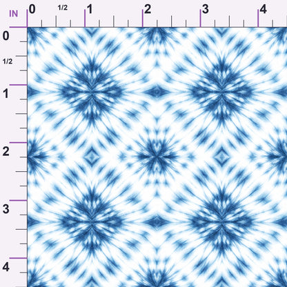 Cobalt Batik Blooms Pattern 1 Minky Fabric