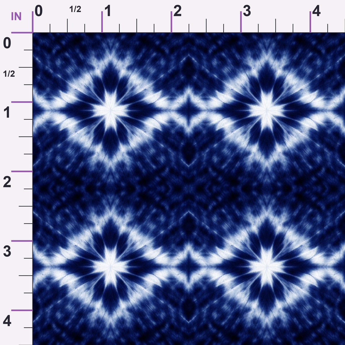 Cobalt Batik Blooms Pattern 11 Minky Fabric