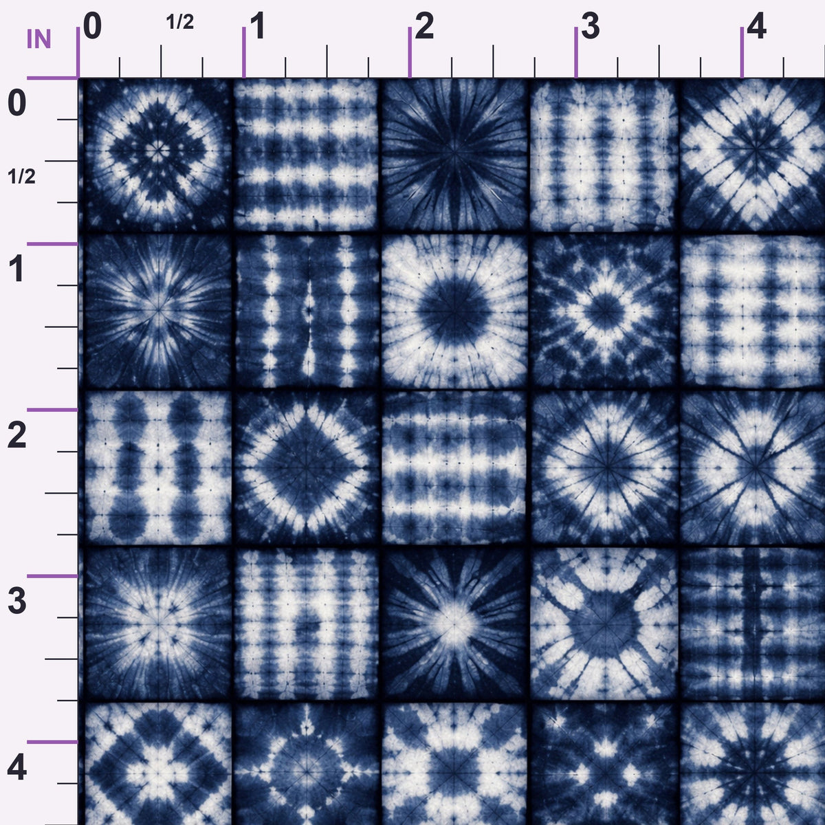 Cobalt Batik Blooms Pattern 13 Minky Fabric