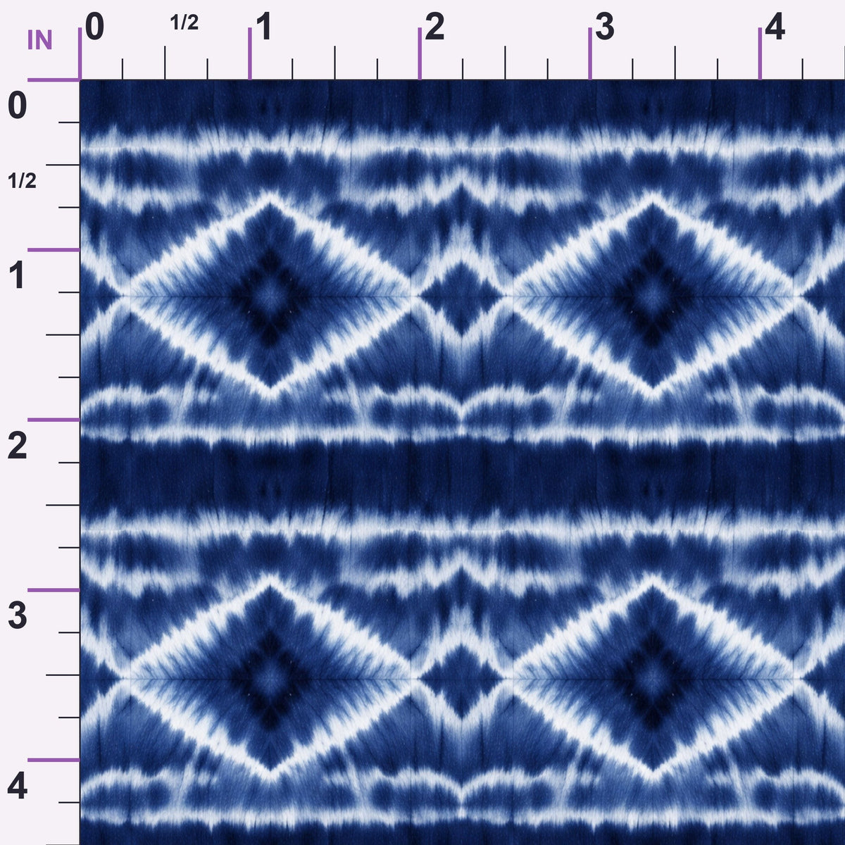 Cobalt Batik Blooms Pattern 7 Minky Fabric