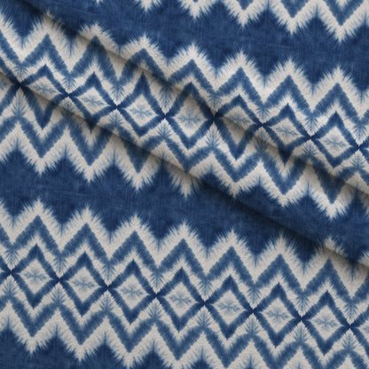 Cobalt Batik Blooms Pattern 8 Minky Fabric