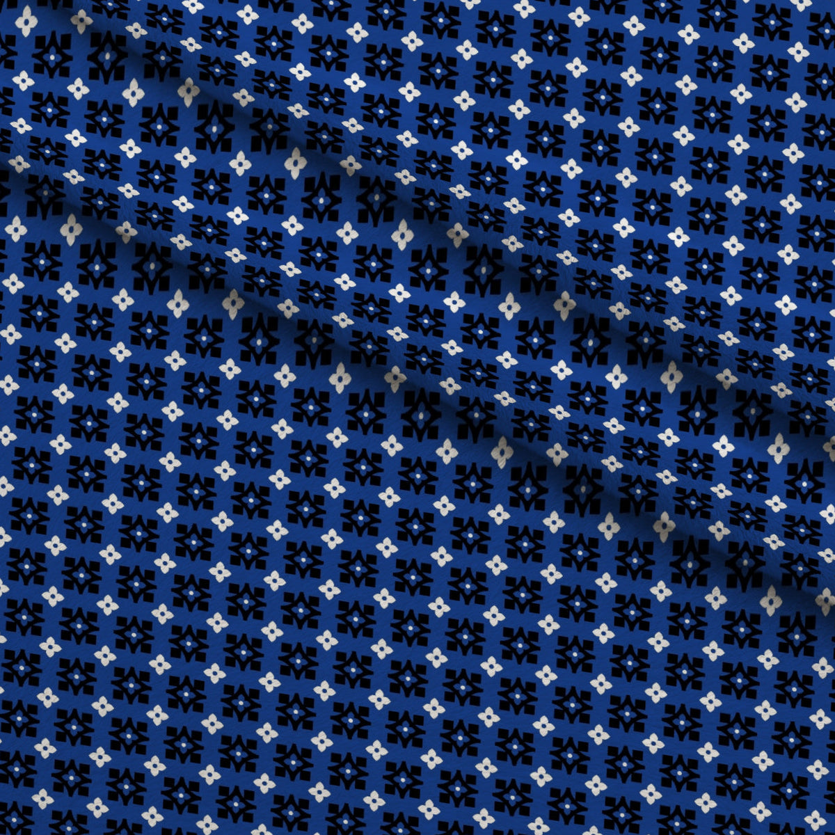 Cobalt Paisley Pattern 10 Minky Fabric