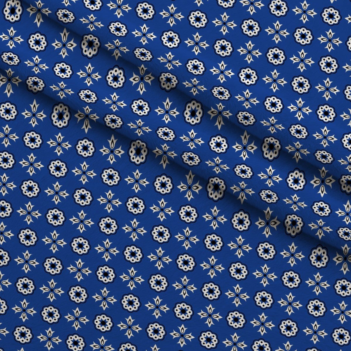 Cobalt Paisley Pattern 11 Minky Fabric
