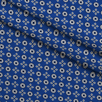 Cobalt Paisley Pattern 11 Minky Fabric