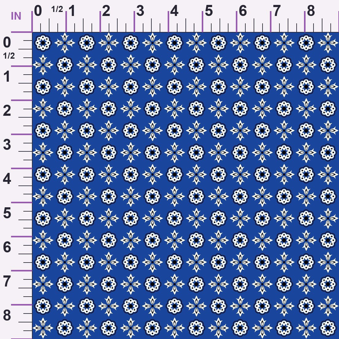 Cobalt Paisley Pattern 11 Minky Fabric
