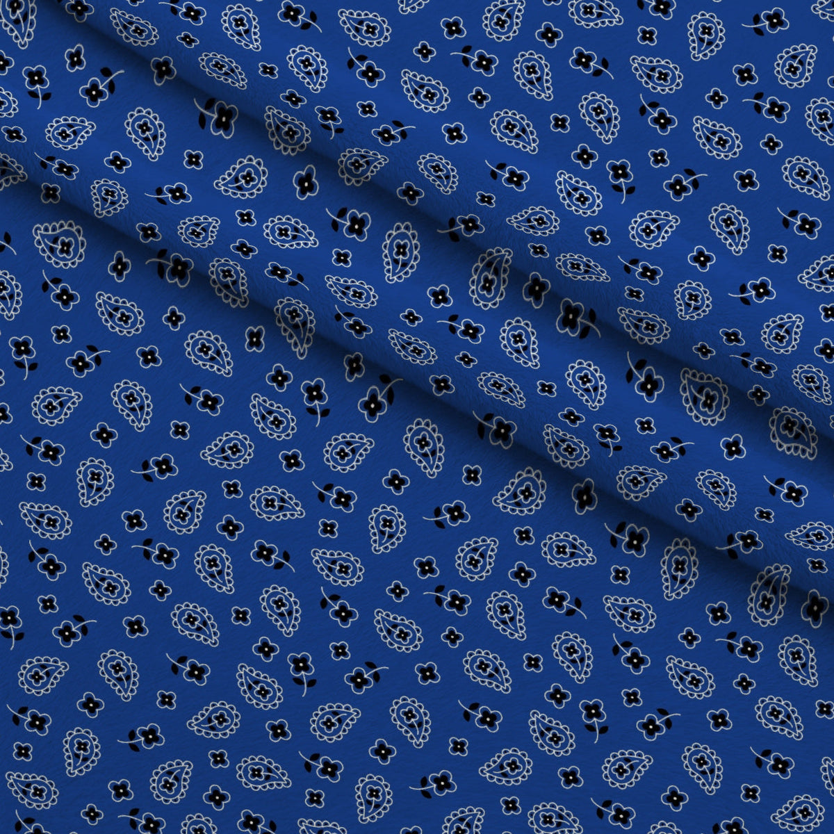 Cobalt Paisley Pattern 3 Minky Fabric