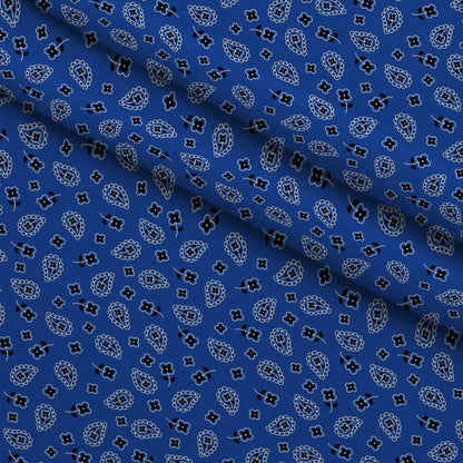 Cobalt Paisley Pattern 3 Minky Fabric