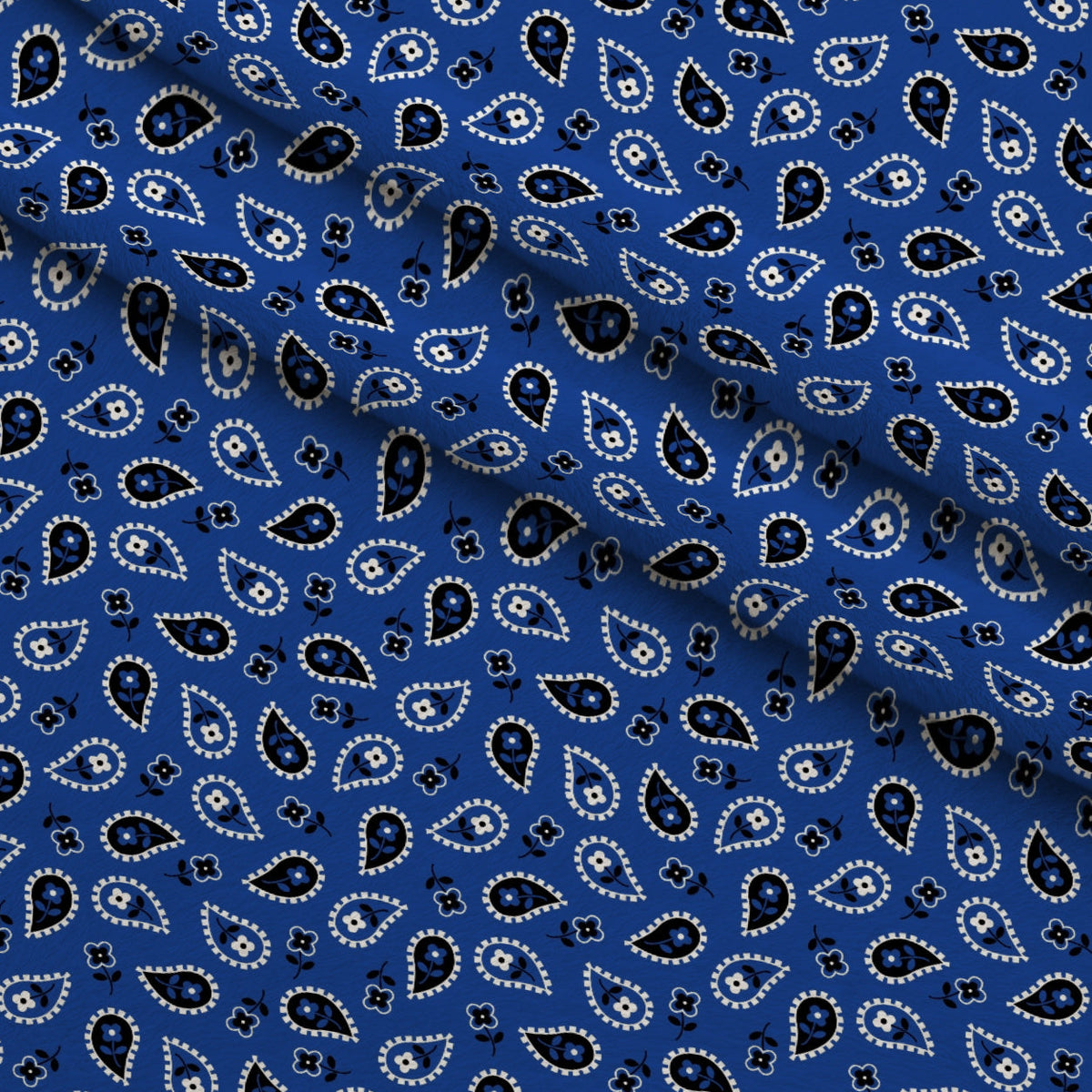 Cobalt Paisley Pattern 6 Minky Fabric