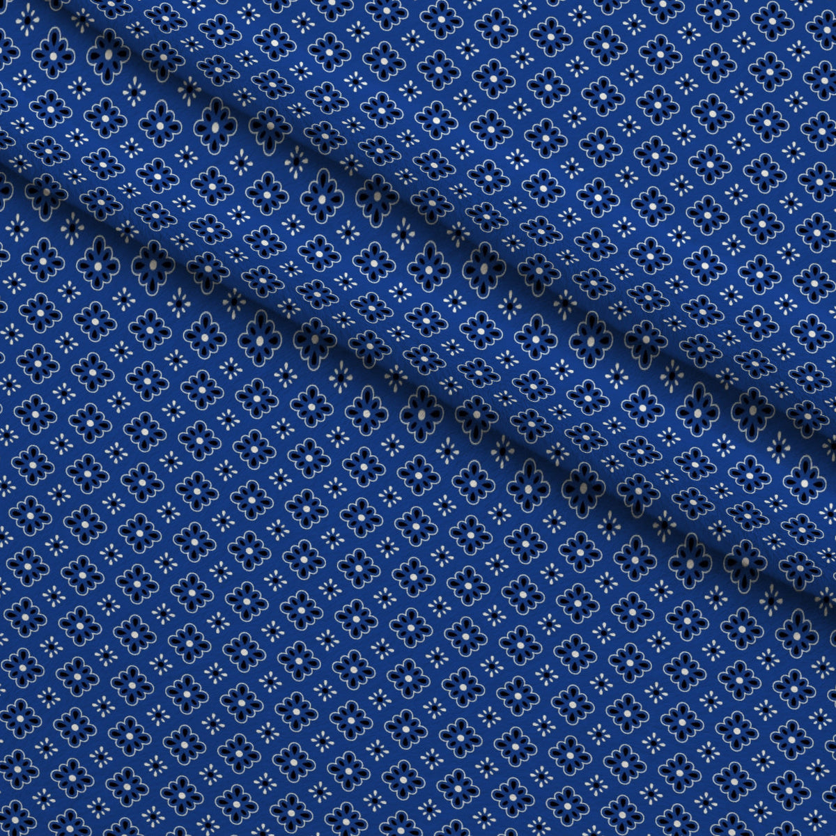 Cobalt Paisley Pattern 9 Minky Fabric