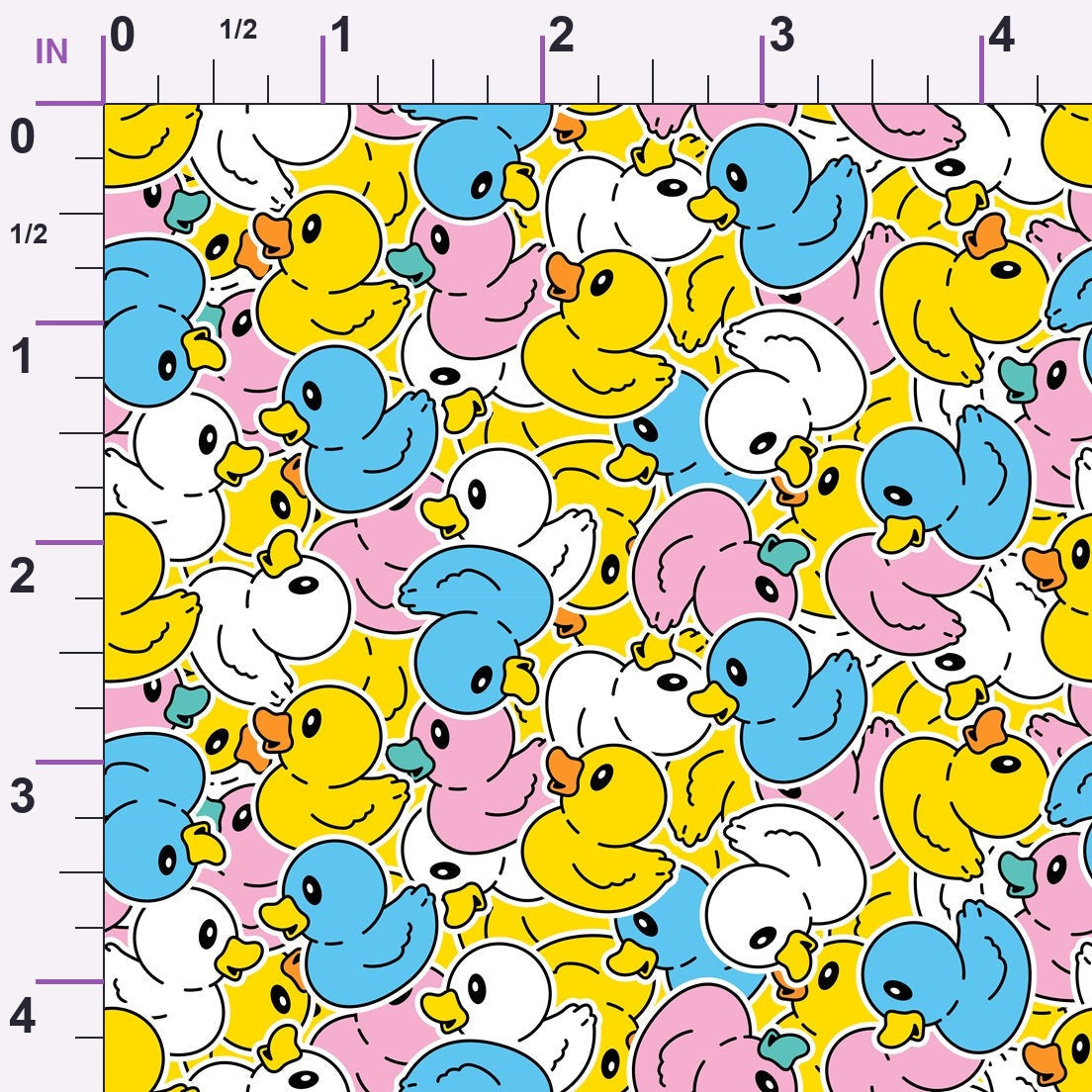 Colorful Rubber Ducks Minky Fabric