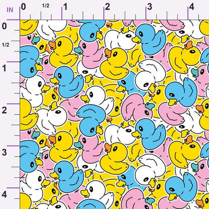 Colorful Rubber Ducks Minky Fabric