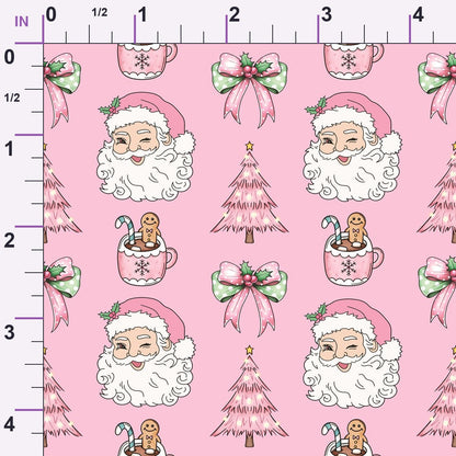 Coquette Christmas Santa Minky Fabric