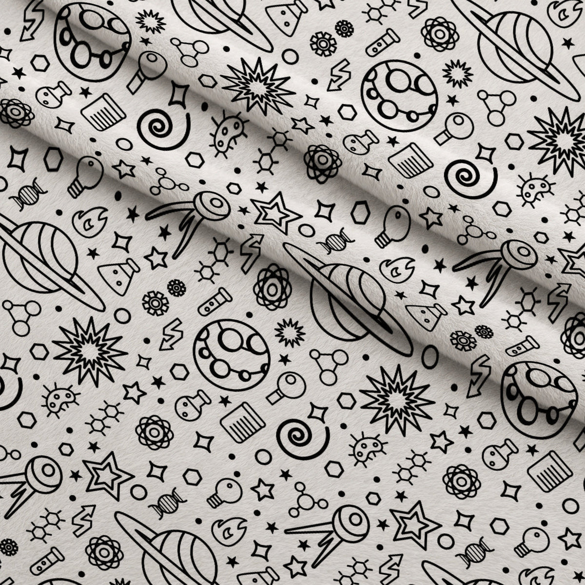 Cosmic Lab Doodles Pattern 1 Minky Fabric