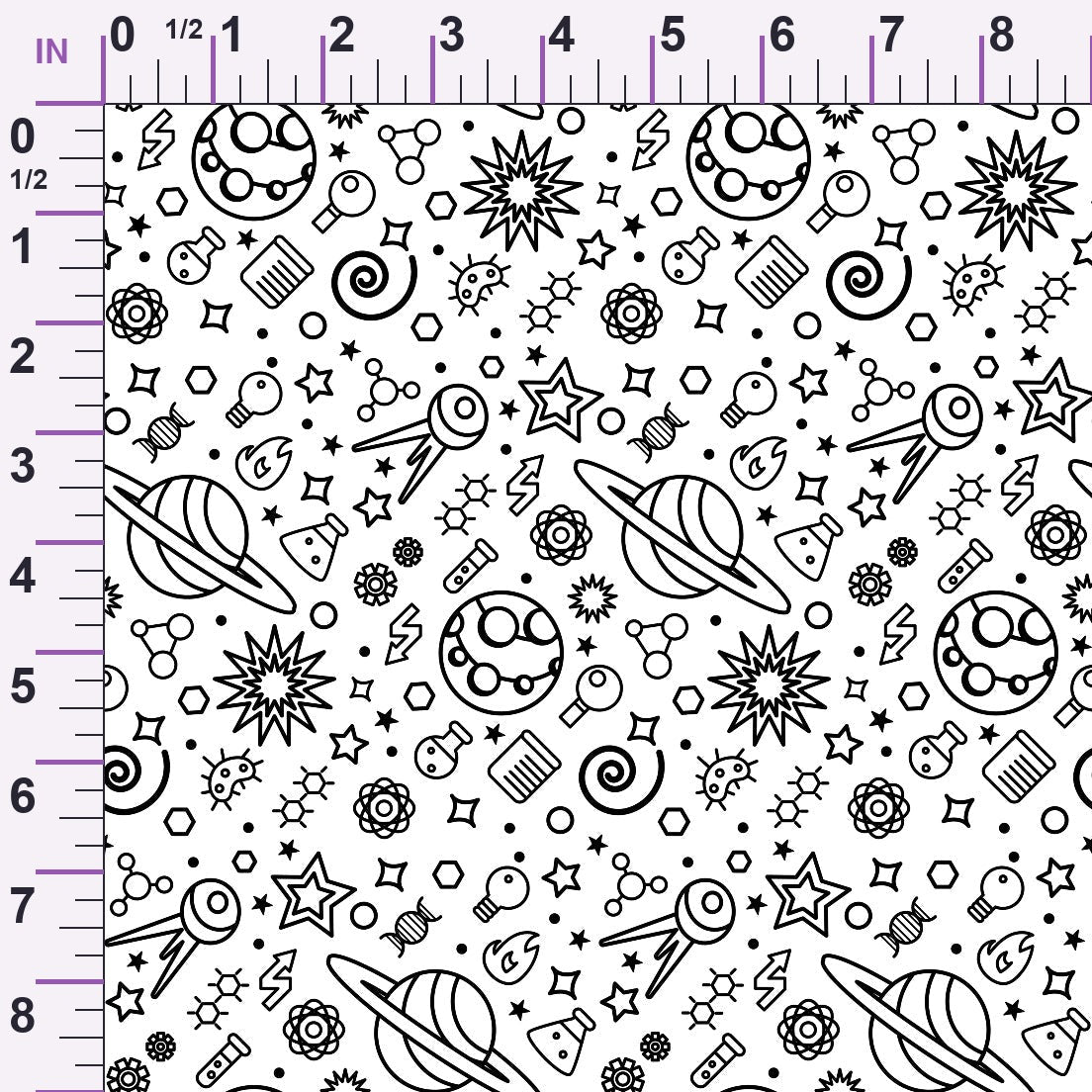 Cosmic Lab Doodles Pattern 1 Minky Fabric