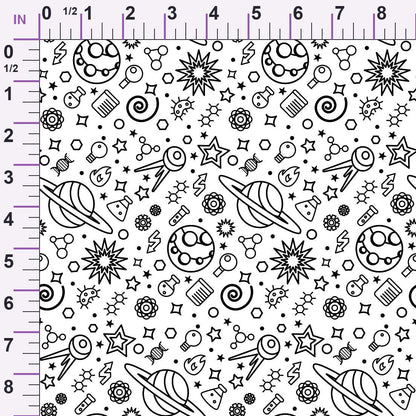 Cosmic Lab Doodles Pattern 1 Minky Fabric