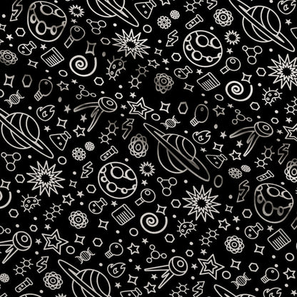 Cosmic Lab Doodles Pattern 2 Minky Fabric