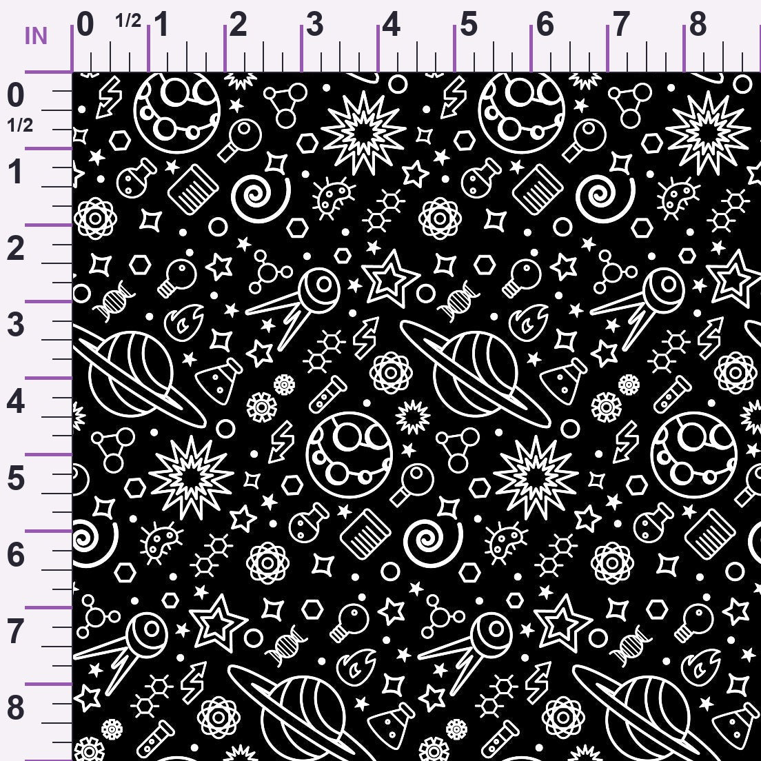 Cosmic Lab Doodles Pattern 2 Minky Fabric