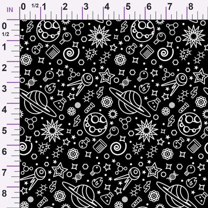Cosmic Lab Doodles Pattern 2 Minky Fabric