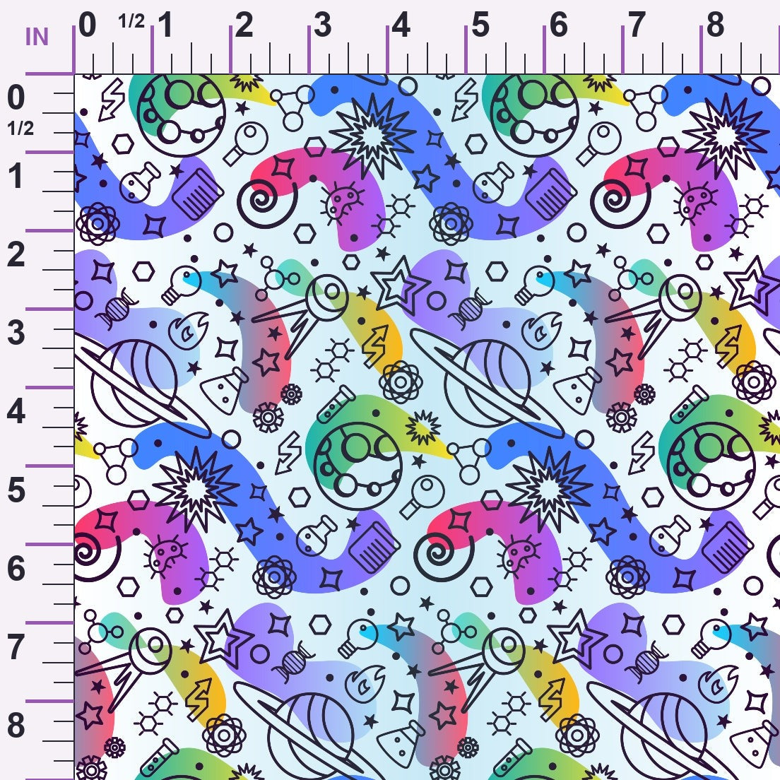 Cosmic Lab Doodles Pattern 3 Minky Fabric