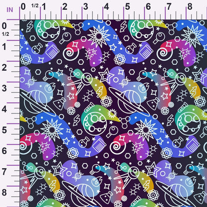 Cosmic Lab Doodles Pattern 4 Minky Fabric