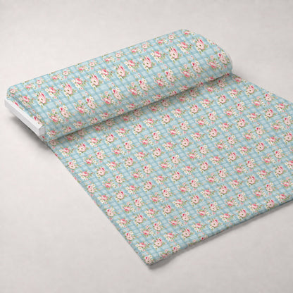 Cottage Rose Gingham Pattern 1 Minky Fabric