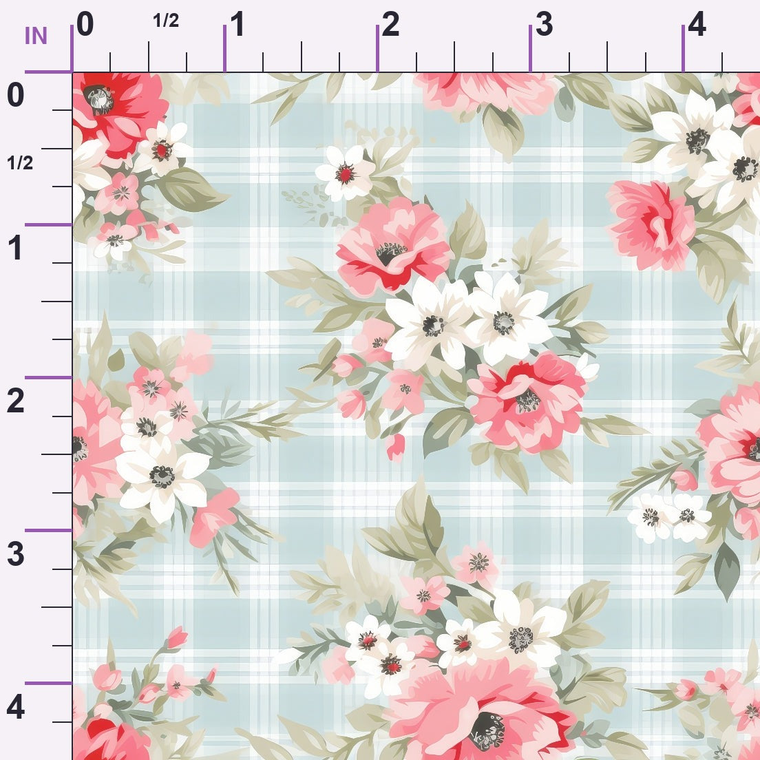 Cottage Rose Gingham Pattern 2 Minky Fabric